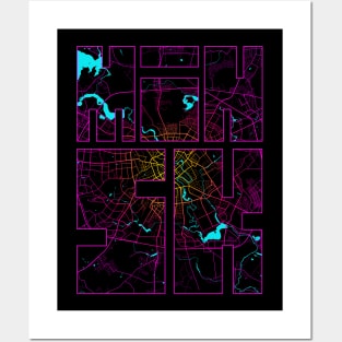 Minsk, Belarus City Map Typography - Neon Posters and Art